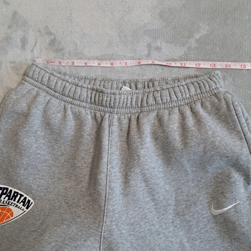 Nike Spartan Basketball Fleece Pants Mens Sz Medium Gray Jogger Sweatpants Logo - Picture 14 of 16